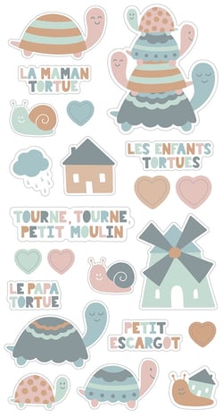 Stickers Tortues - Jolies Comptines