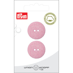 Bouton en coton 2 trous x 2 - Rose - 23 mm