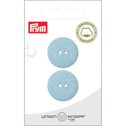 Bouton en coton 2 trous x 2 - Bleu - 23 mm
