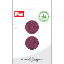 Bouton en chanvre 2 trous x 2 - Rose - 20 mm