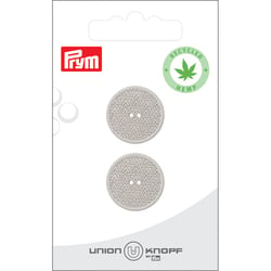 Bouton en chanvre 2 trous x 2 - Gris clair - 20 mm