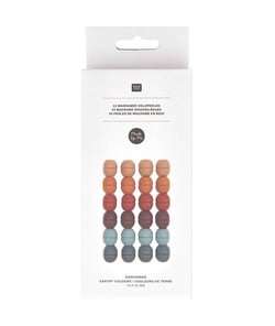 Perles de Macramé en bois arc-en-ciel