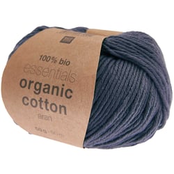 Pelote de fil à tricoter 100% coton - Rico Design - Essentials Organic Cotton Aran - Bleu nuit 24
