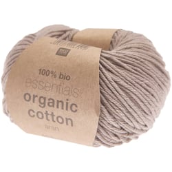 Pelote de fil à tricoter 100% coton - Rico Design - Essentials Organic Cotton Aran - Taupe 25