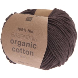 Pelote de fil à tricoter 100% coton - Rico Design - Essentials Organic Cotton Aran - Marron 26
