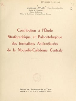 Contribution à l'étude stratigraphique et paléontologique des formations antécrétacées de la Nouvelle-Calédonie centrale