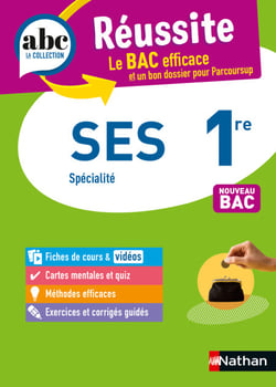 SES 1re (Sciences économiques et sociales) - ABC Réussite - Bac 2027 - Programme de première 2026-2027 - Enseignement de spécialité - Cours, Méthode, Exercices et Corrigés guidés - EPUB