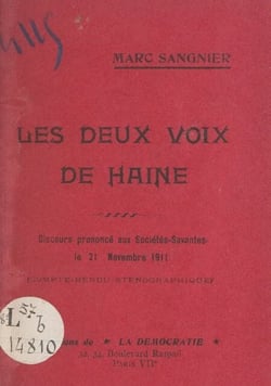 Les deux voix de haine contre la paix religieuse, contre la dignité du prolétariat - Discours prononcé aux Sociétés Savantes, le 21 novembre 1911