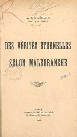 Des vérités éternelles selon Malebranche