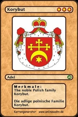 The noble Polish family Korybut. Die adlige polnische Familie Korybut.