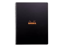 Cahier polypro à spirales - 22.5 x 29.7 cm - Rhodiactive Notebook - Rhodia - 160 pages petits carreaux - Noir