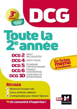 DCG - Toute la 2e année du DCG 2, 4, 5, 6, 10 en fiches - Révision