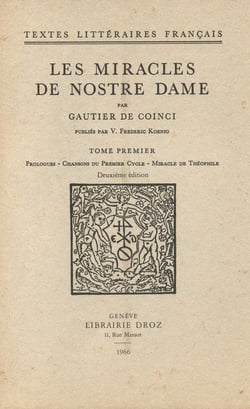 Les Miracles de Nostre Dame - Tome premier
