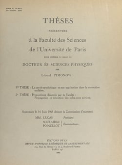 La parole synthétique et son application dans la correction auditive - Suivi de Propositions données par la Faculté : Propagation et détection des infra-sons aériens