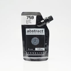 Tube 120 ml de peinture acrylique Sennelier - Abstract - Noir de mars n°759 - Fine - Opaque