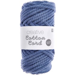 Pelote de fil macramé 100% coton - Rico Design - Creative Cotton - Bleu