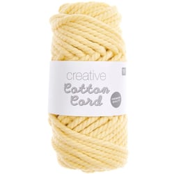 Pelote de fil macramé 100% coton - Rico Design - Creative Cotton - Jaune pastel
