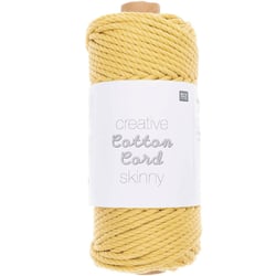 Pelote de fil macramé 100% coton - Rico Design - Creative Cotton Skinny - Jaune 002