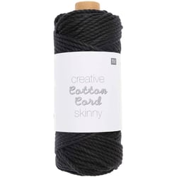 Pelote de fil macramé 100% coton - Rico Design - Creative Cotton Skinny - Black 006