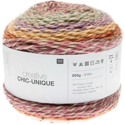 Pelote de fil à tricoter - Rico Design - Creative Chic Unique - Feu 02