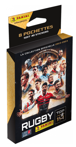 Blister 8 pochettes de stickers à collectionner Rugby Top 14 2023-2024