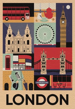 Puzzle Compact 1000 pièces - Style in the City, Londres - Clementoni