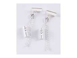 2 fermoirs mousqueton de 12 mm  - Argent - Créalia