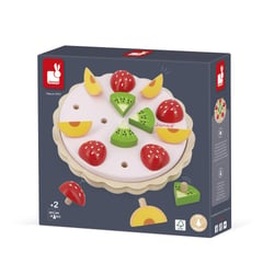 Tarte aux Fruits en Bois - 1 Fond de Tarte - 5 Pêches - 5 Fraises - 4 Kiwis - Développe la Coordination Main-Œil