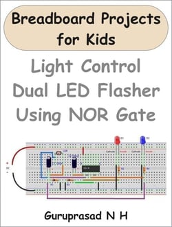 Light Control Dual LED Flasher Using NOR Gate