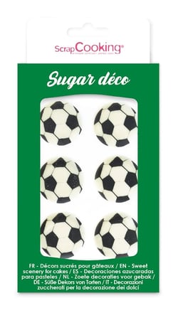 6 décosucres Ballons de football - Scrapcooking