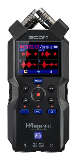 Enregistreur 4 pistes 32 bits à virgule flottante H4 Essential - Couple microphone X/Y - Noir
