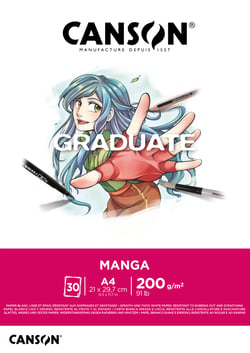 Bloc - A4 - 30 feuilles - Graduate Manga - Canson - Blanc