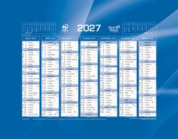 Calendrier 2027 Quo Vadis - 14 mois - Bleu - 18 x 13,5 cm