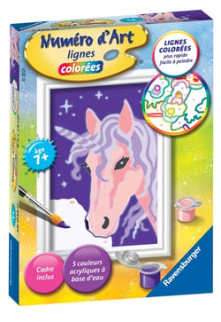 Numéro d'art - 8x12cm -  Licorne à crinière violette