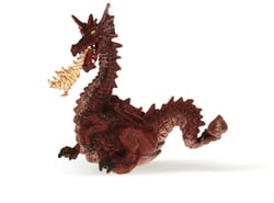 Figurine Papo - Dragon rouge avec flamme