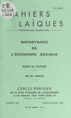 Importance de l'économie sociale - Notes de lecture. Vie du Cercle