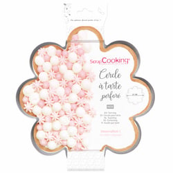 Cercle à tarte perforé ScrapCooking® - Marguerite -⌀  30 x 2,5 cm