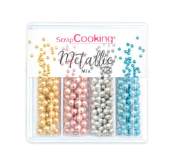 Décorations en sucre ScrapCooking® - Metallic Mix - 58 g
