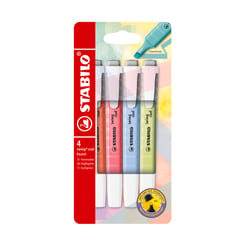 Lot de 4 surligneurs pointe fine - STABILO - Couleurs assorties - Swing cool pastel
