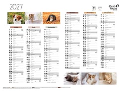 Calendrier 2026 Quo Vadis - 12 mois - Fantaisie - Animaux - 55 x 40,5 cm