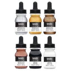 Set d'encre Acrylic Ink Liquitex - 6 couleurs métalliques - 6 x 30ml