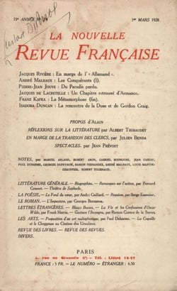 La Nouvelle Revue Française N' 174 (Mars 1928)