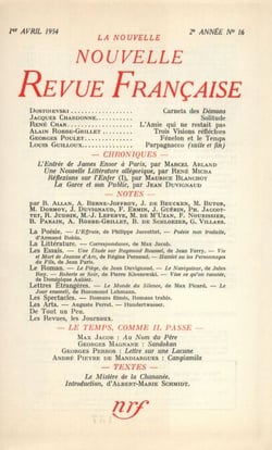 La Nouvelle Nouvelle Revue Française N° 16 (avril 1954)