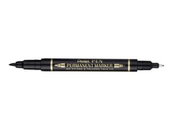 Marqueur permanent - double pointe : fin/extra fin - Noir - PEN N75 W -  - Pentel