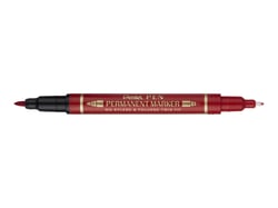 Marqueur permanent - Rouge - bi-pointe : fin / extra finPen N75W - Pentel