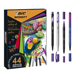 Boite de 44 feutres - Kit d’Outils Créatifs Premium pour Écrire et Dessiner au Quotidien - BIC Intensity - Couleurs assorties