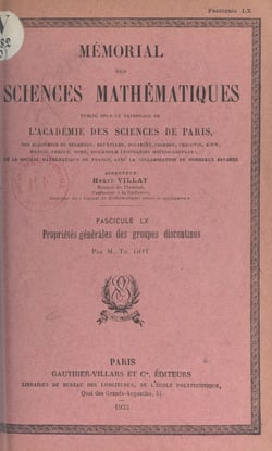 Propriétés générales des groupes discontinus