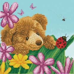 Kit Diamond painting - Diamond Dotz - Petit ours joue à cache-cache