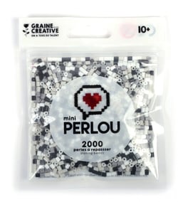Sachet Mini perlou - Noir et blanc/Gris 