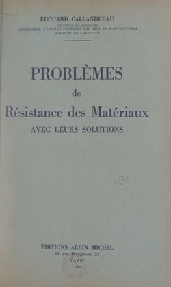 Problèmes de résistance des matériaux avec leurs solutions